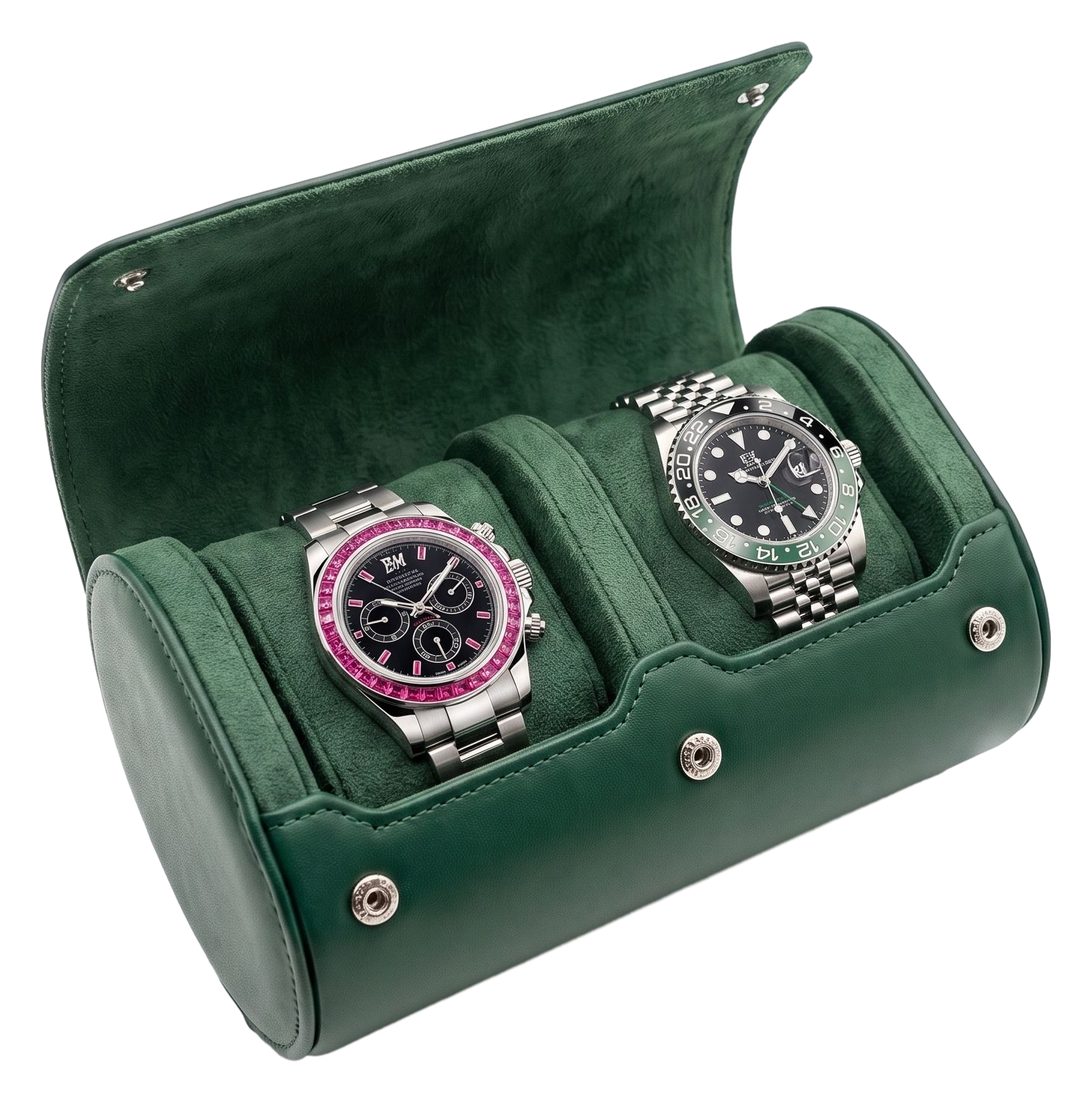 Écrin BATMOD vert avec deux montres