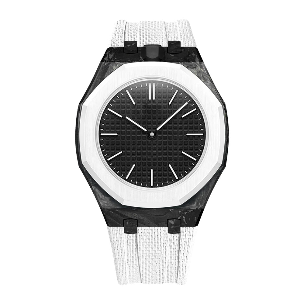 Blanc cadran noir — couronne 12h