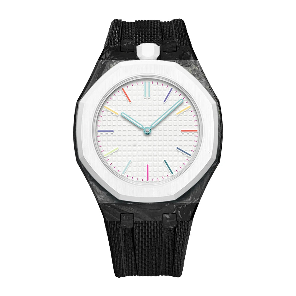 Noir cadran blanc — couronne 12h