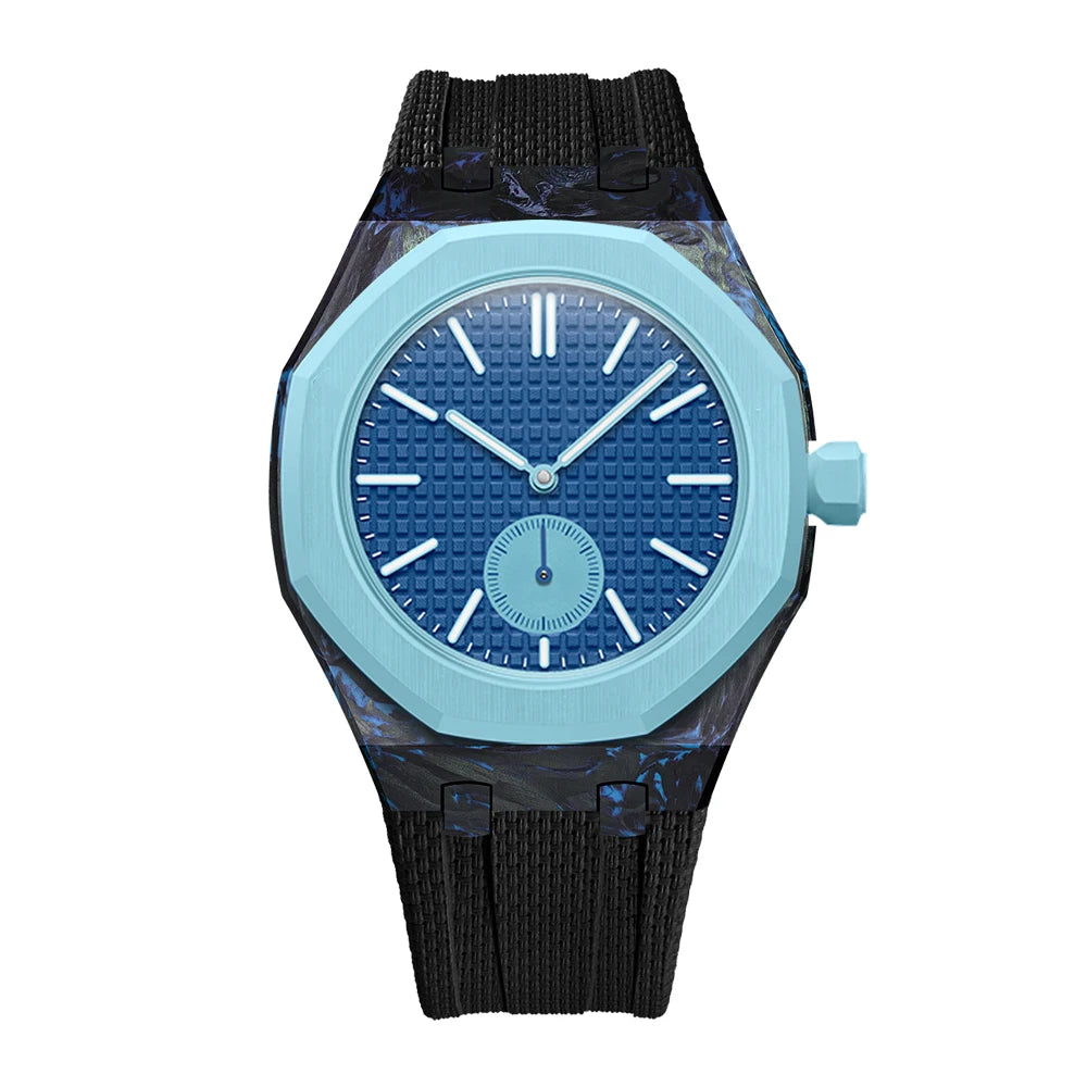 Noir cadran bleu — couronne 3h