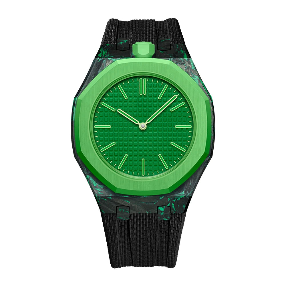 Noir cadran vert — couronne 12h