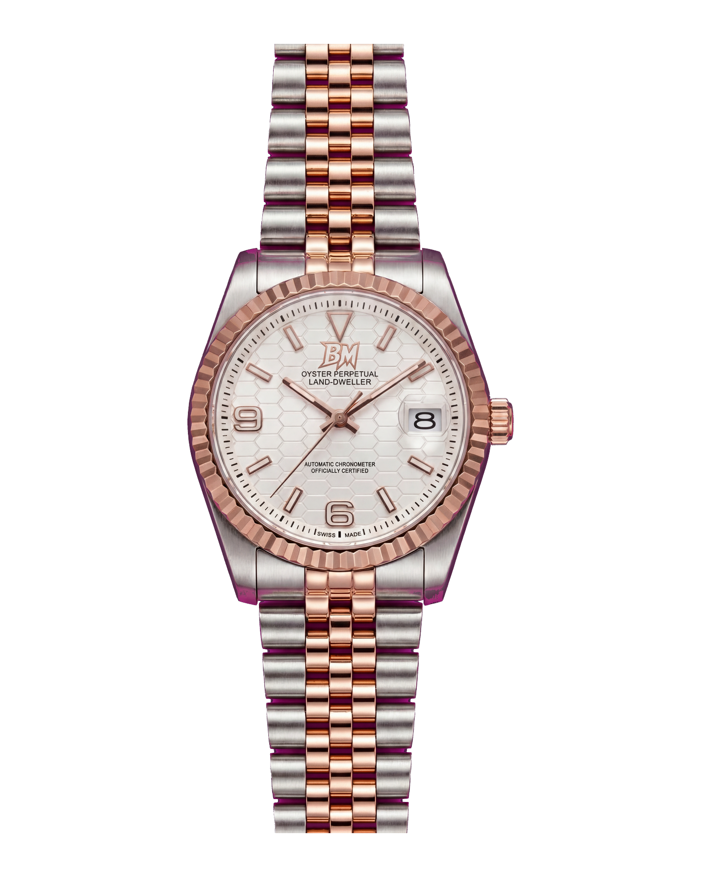 SeikoLand Blanche Rose — bi-ton or rose, logo BM